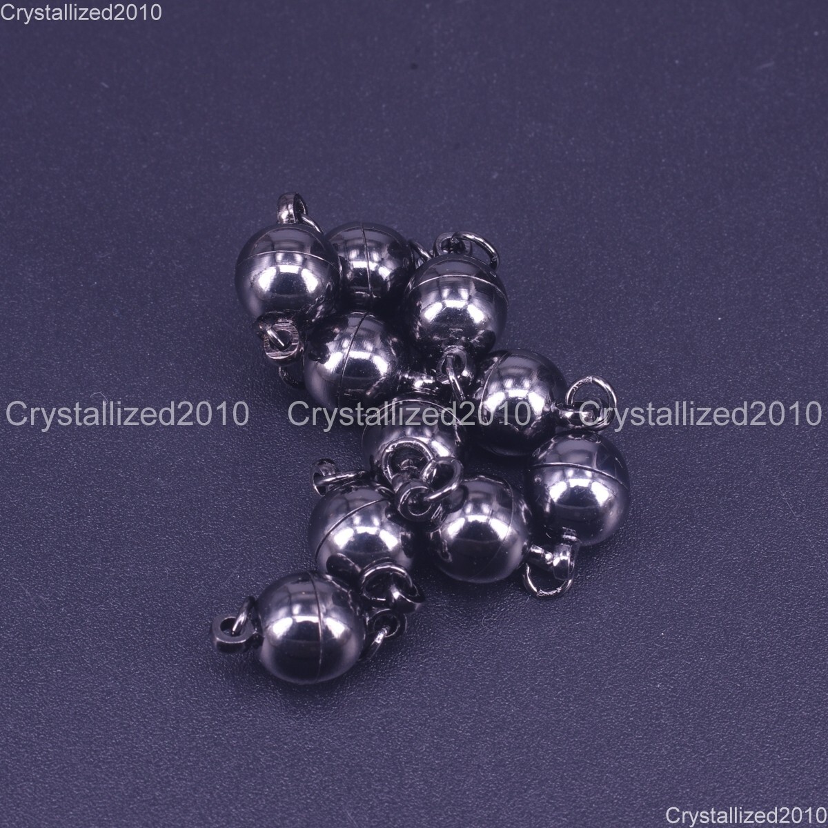 10 Sets Strong Magnetic Round Ball Smooth Metal Connector Clasps Silver 6mm 8mm