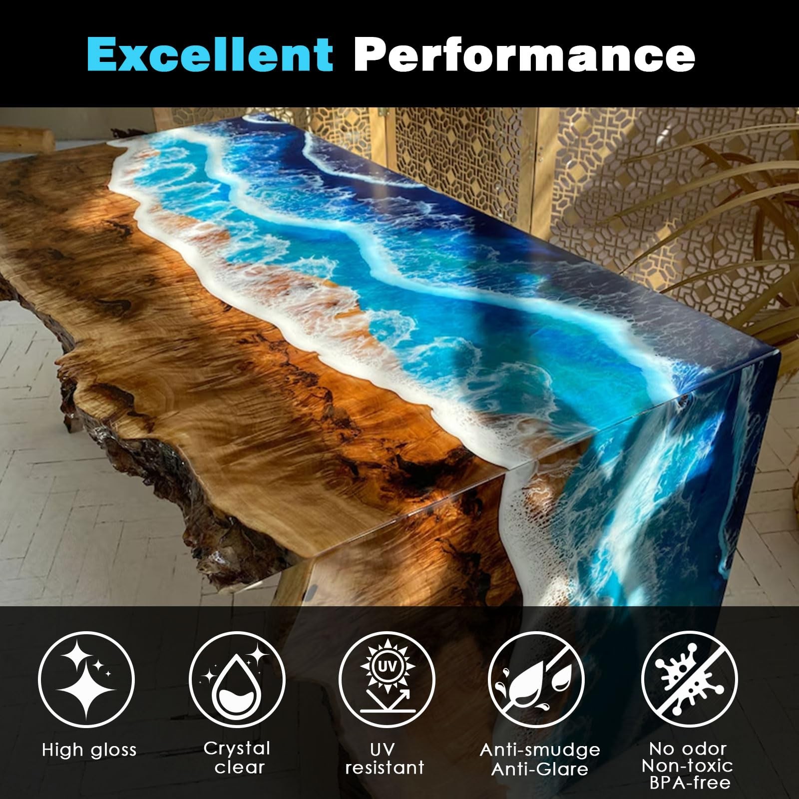 1 Gallon Deep Pour Epoxy Resin Kit with Pump, 1:1 Mixing Crystal Clear Resin,…