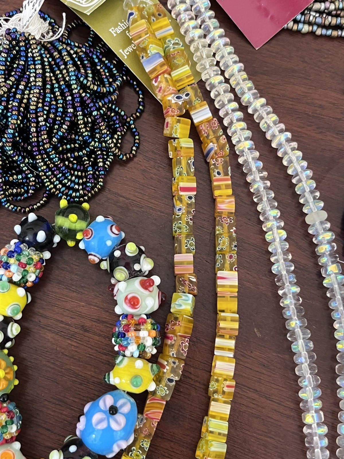 Lot of Beads for Craft – Glass, Millifiore, AB Luster, Lampwork
