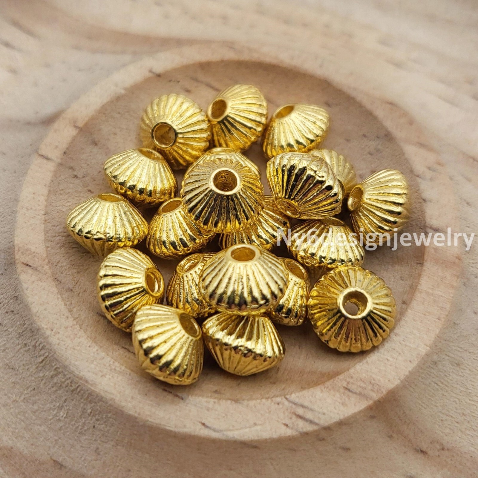 Bicone Spacer Beads 20pcs Copper Antique Brass Silver Gold Jewelry Finding 7mm