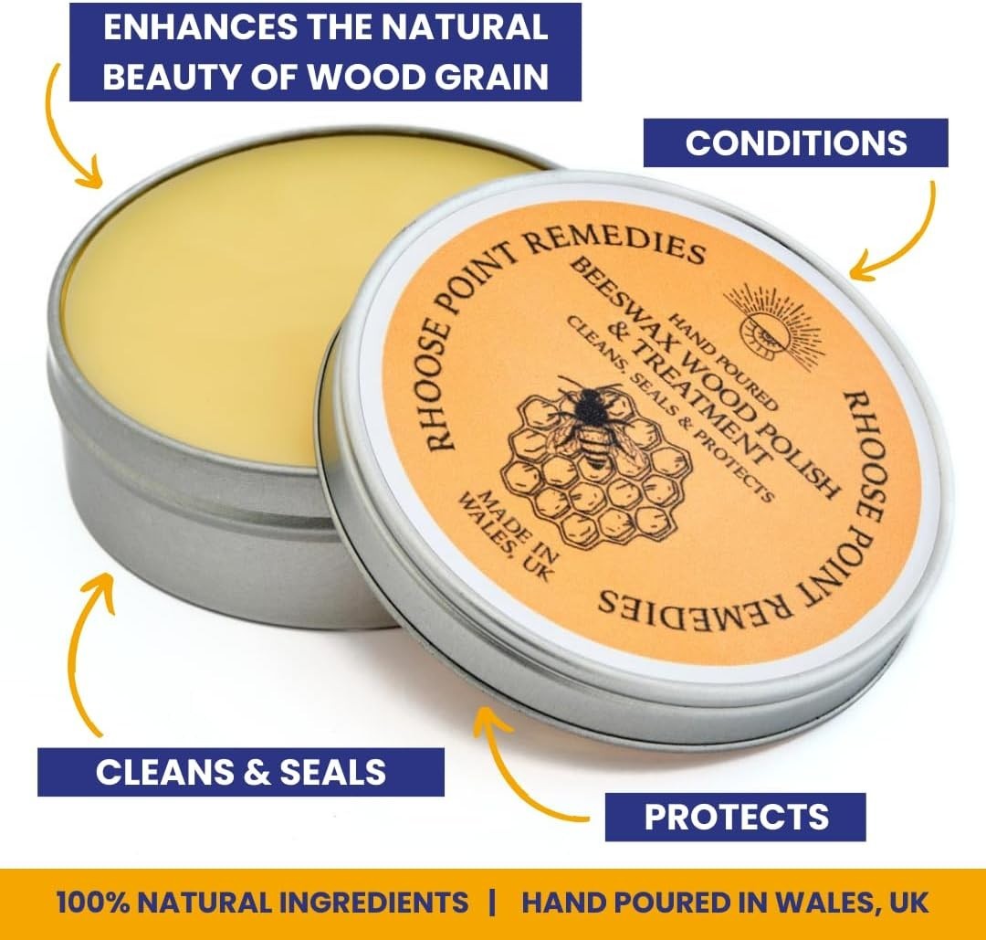 Eco-Friendly Beeswax Polish for Cutting Boards, Furniture, & Ornaments 1 Fl Oz
