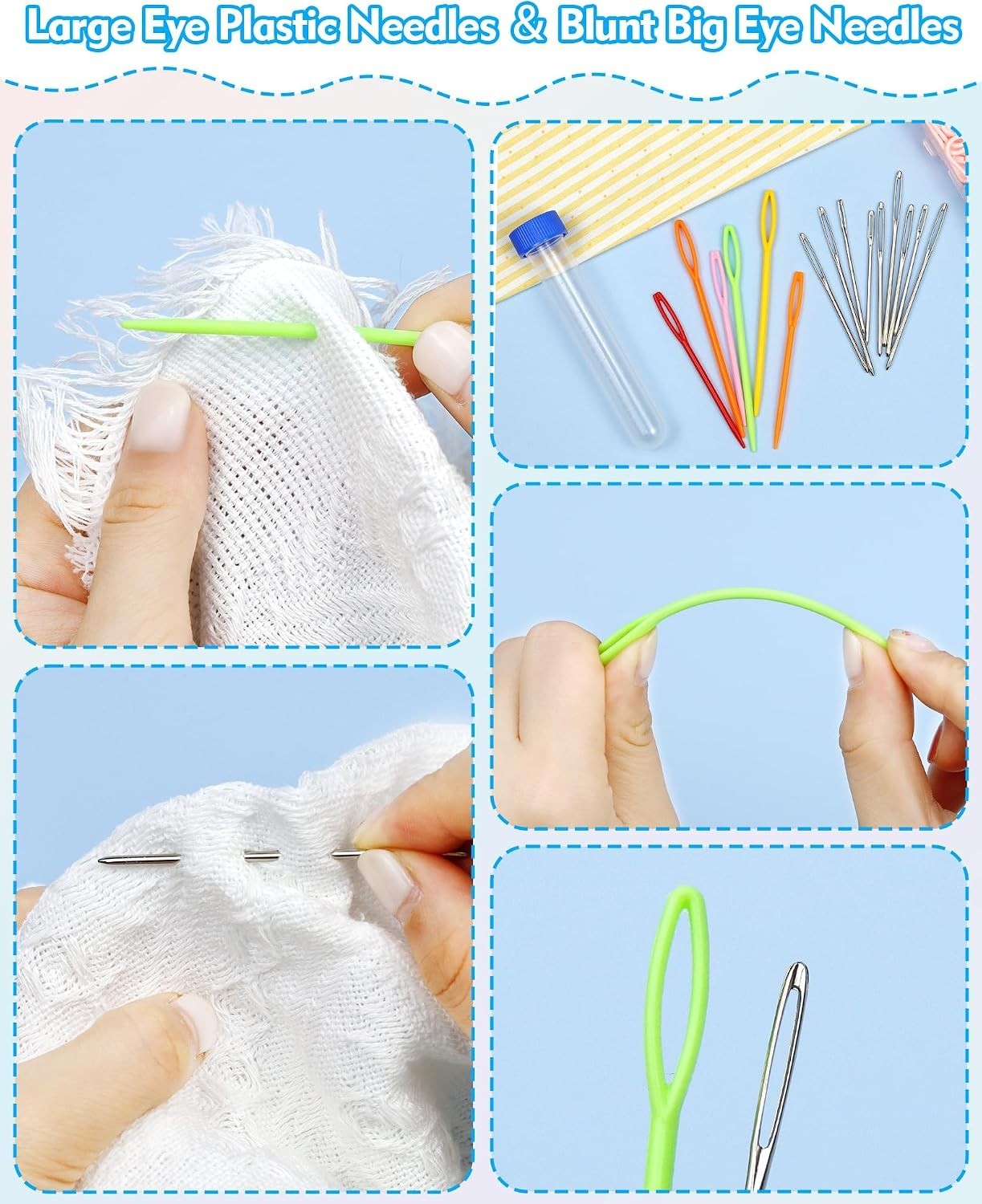 Durable & Colorful Stitch Markers Set with 15 Needles – Perfect for All Ages
