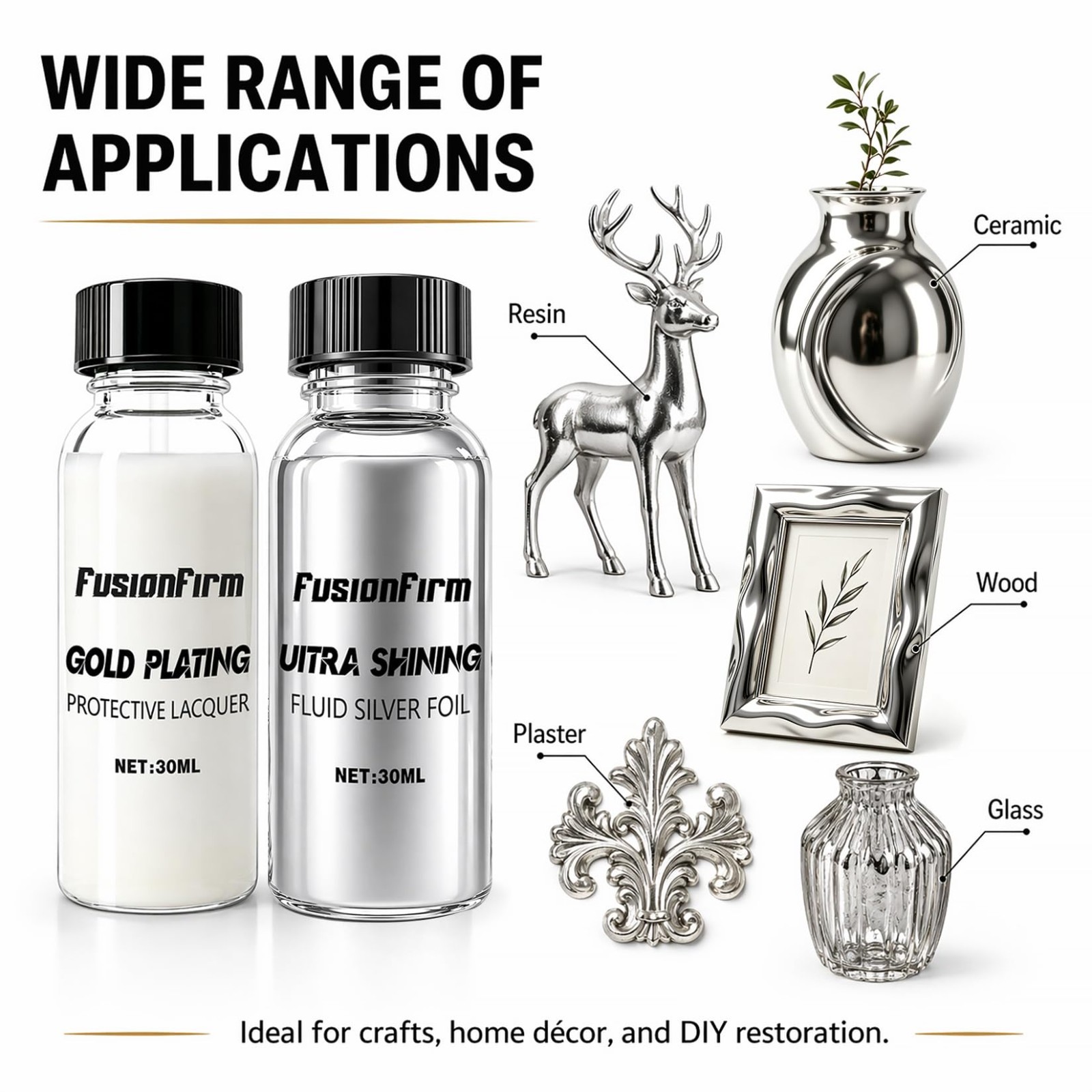 High Gloss Silver Airbrush Paint – Alcohol-Based Liquid Leaf 1 Fl Oz – Craft & A