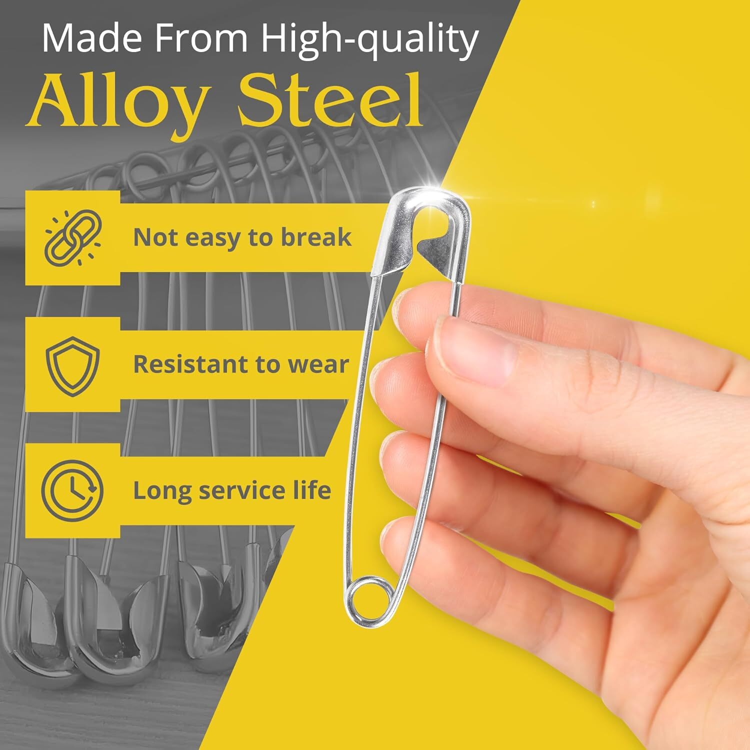 30Pcs Extra Large Safety Pins Heavy Duty – 3″ Stainless Steel Safety Pins