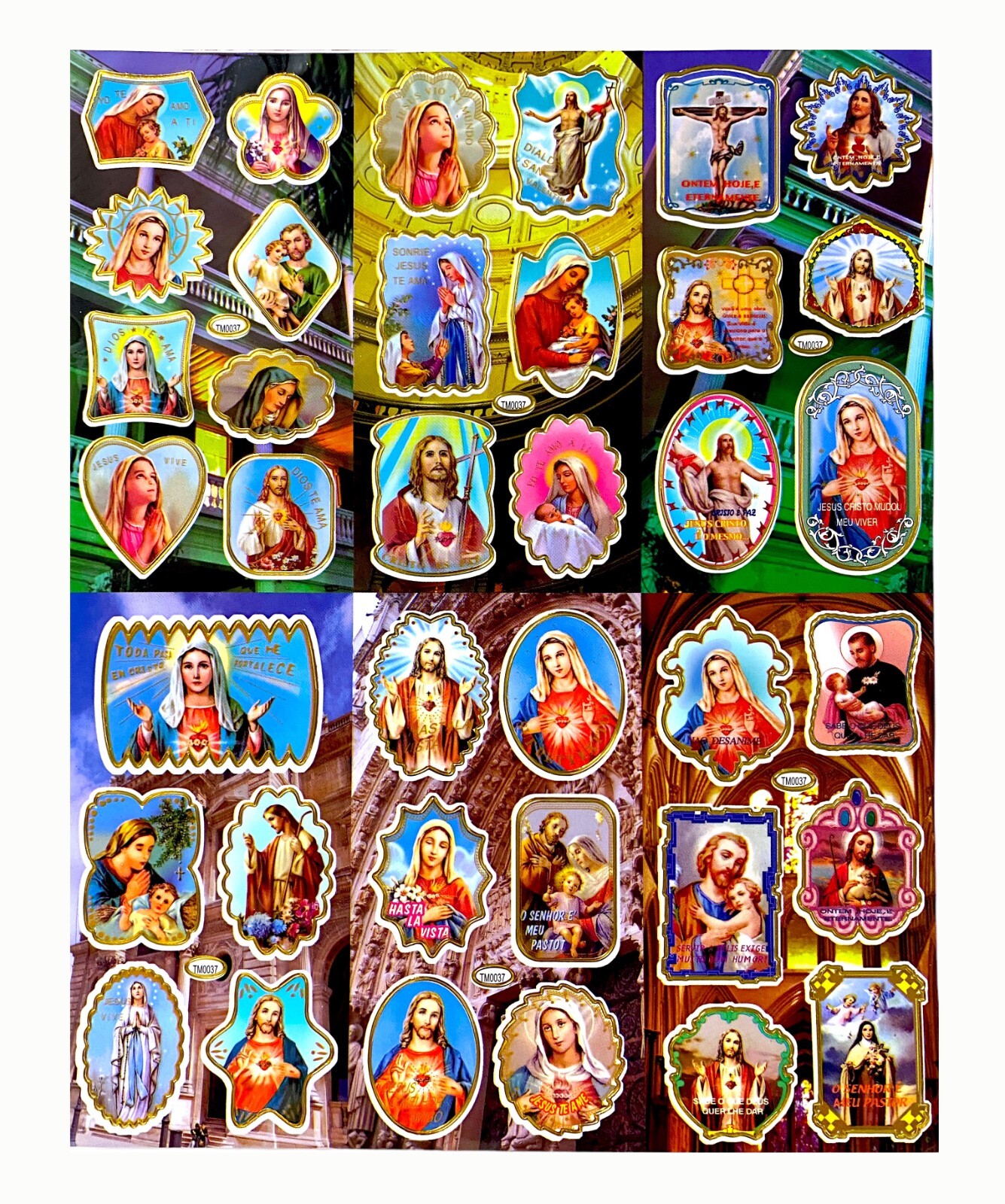 37 Pcs Catholic Religious Stickers Sacred Heart Jesus Mary Holy Family Therese