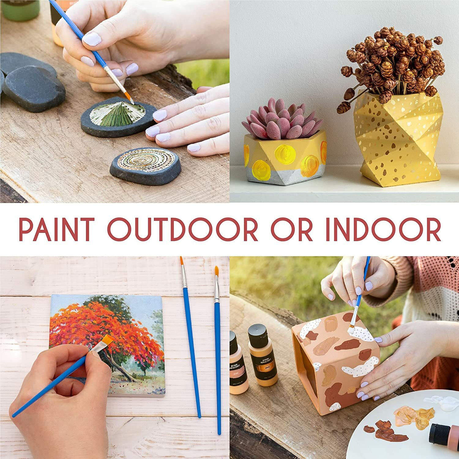 Zenacolor Store Indoor/Outdoor Acrylic Paint, Set of 20 2oz Tubes, Waterproof