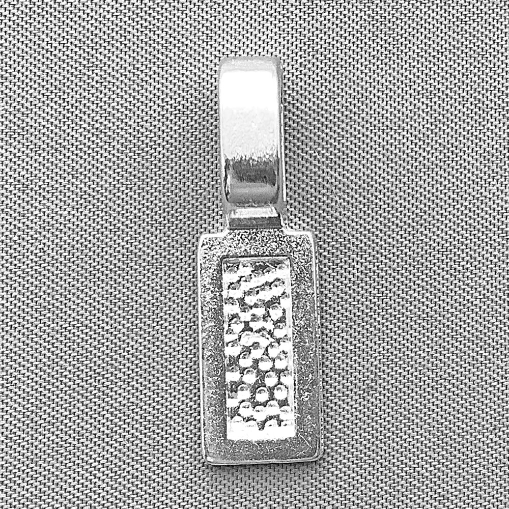 Silver Plated Alloy 26x8mm Rectangle Glue On Flat Pad Bails Q30 per Pkg