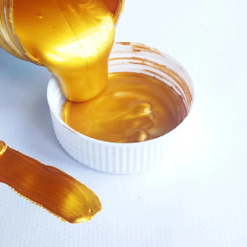 100ml Waterproof Acrylic Paint Gold Metallic Pigment Color for Textile Gypsum
