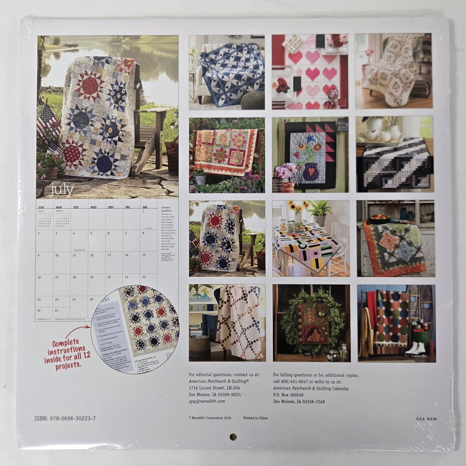 8 SEALED American Patchwork Quilting Calendars 2008-2021 BH&G ~ 12 Patterns Each