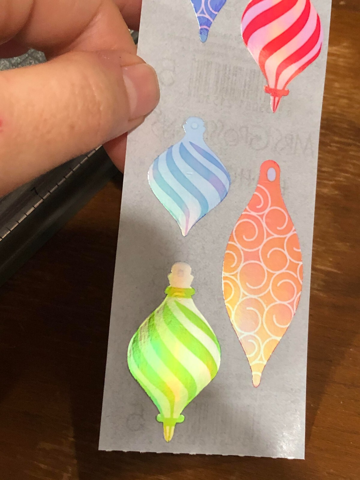 10 sheets Mrs Grossmans Opalescent Ornaments Stickers Christmas Decor Tree
