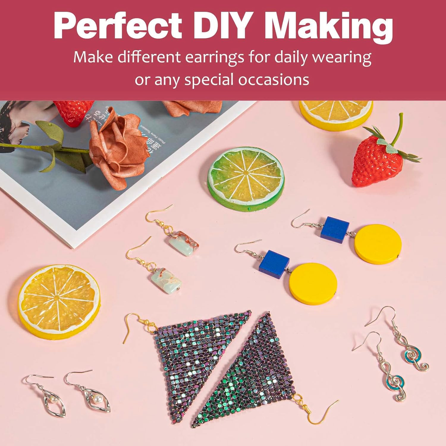 Hypoallergenic Earring Hooks, 600 Pcs Earring Making Supplies Kit with Earring