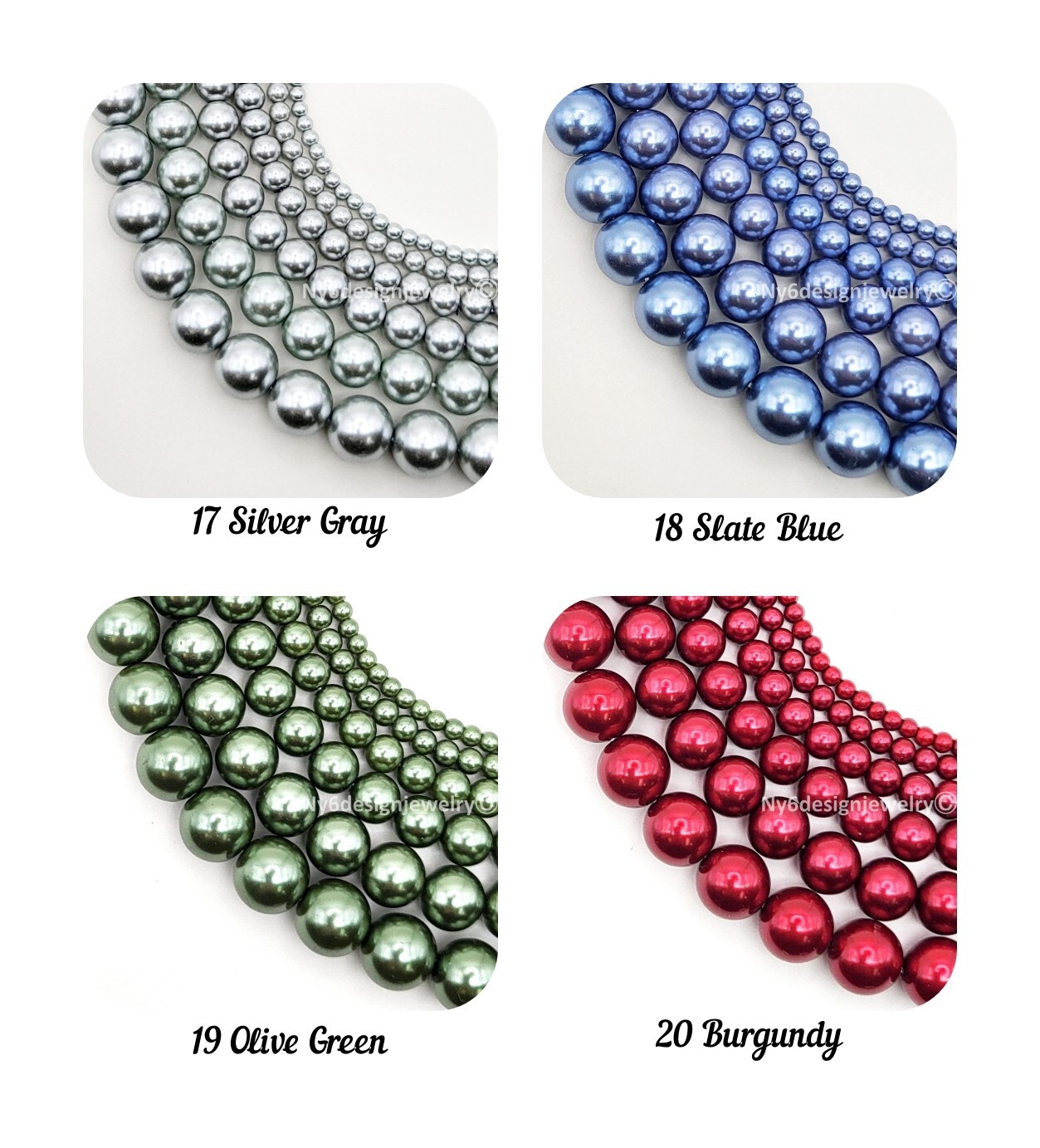 High Quality Glass Pearl Round Spacer Loose Beads 3mm 4mm 6mm 8mm 10mm 12mm 15″