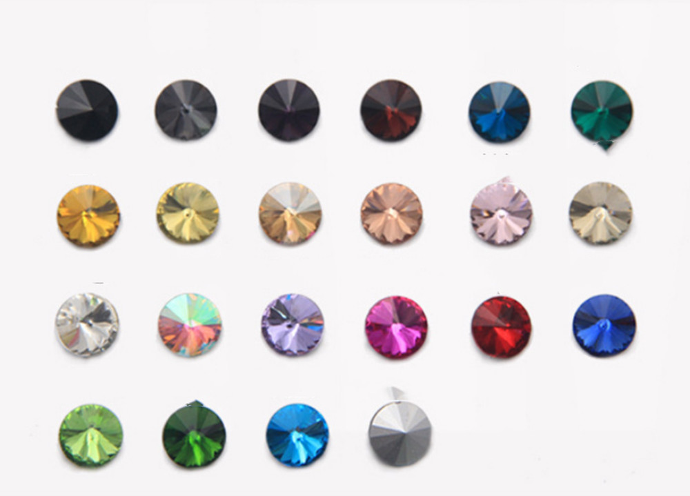 144PCS Point Back Crystals Rhinestone Rivoli Fancy Glass Stones 6mm-18mm Varies