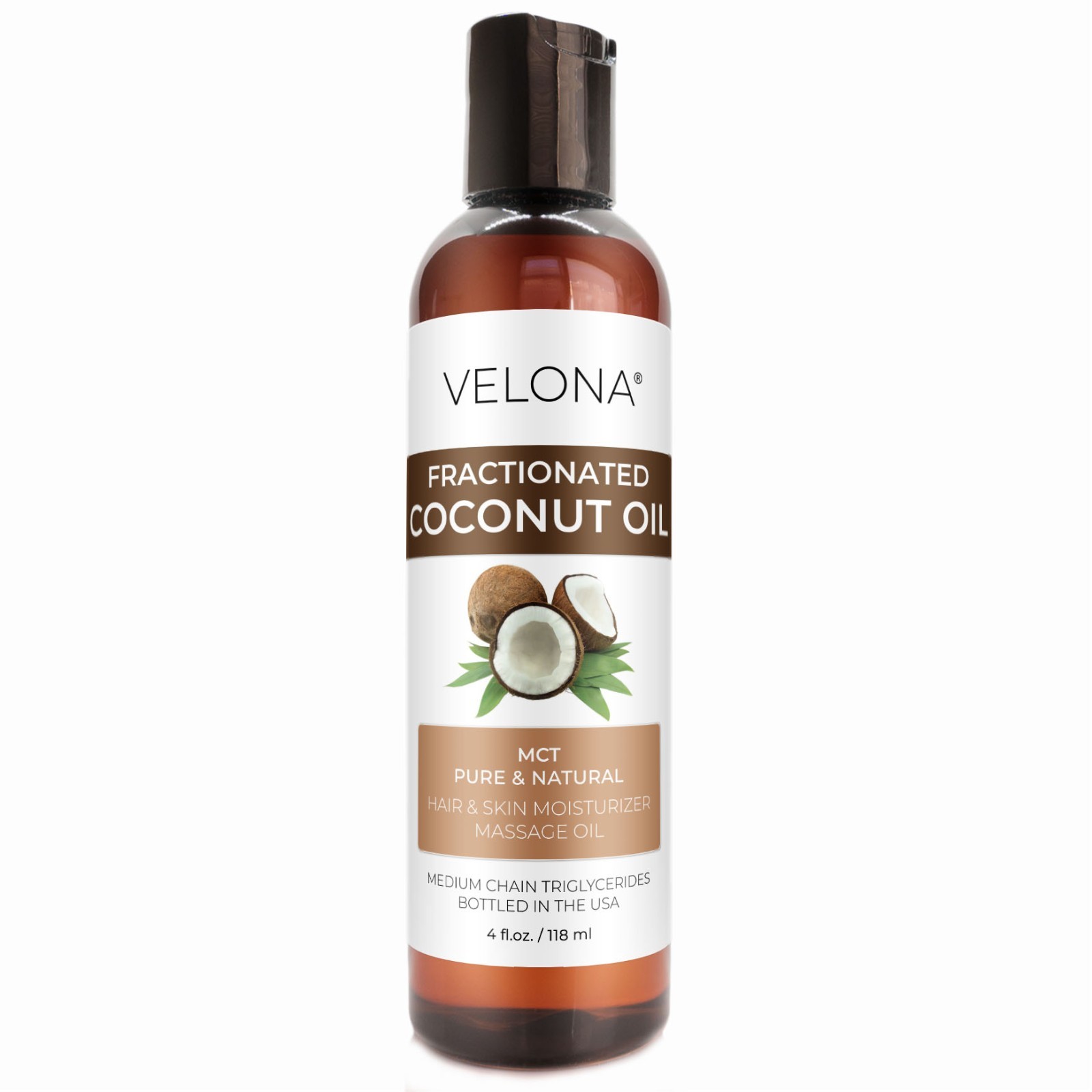 Coconut Oil by Velona – 2oz-7lb Fractionated Ultra Refined Skin Face Body Hair