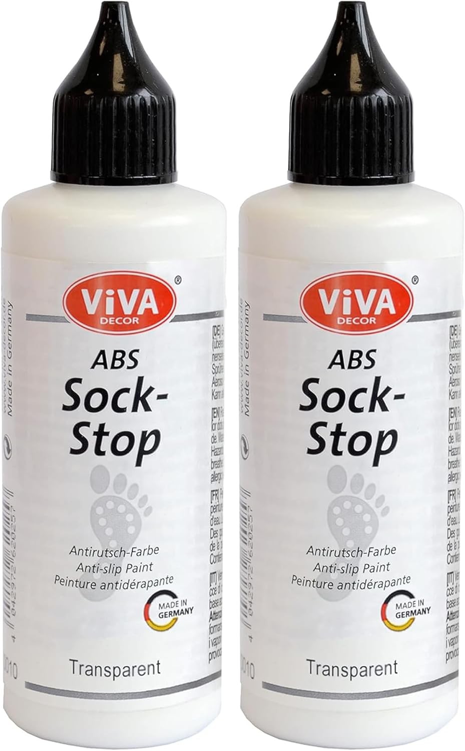 VIVA DECOR Sock Stop 2 x 3.04 fl oz – Clear 6.08 Fl Oz (Pack of 1), 2 x