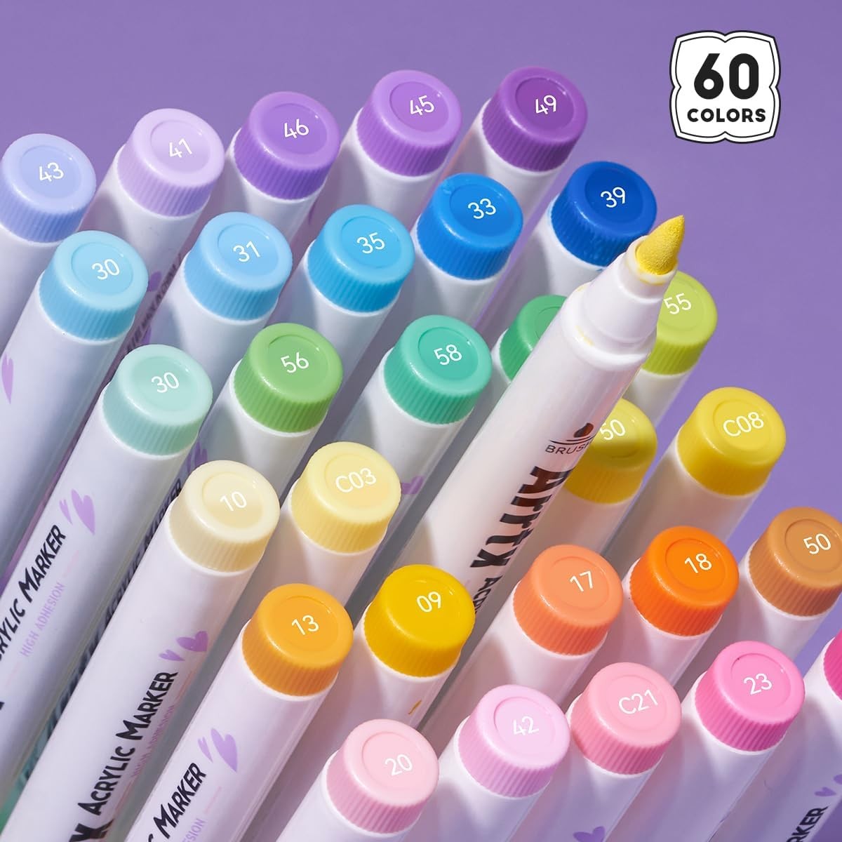 60 Colors Paint Markers Pens, Acrylic Paint Pens for Artists Adults Coloring …