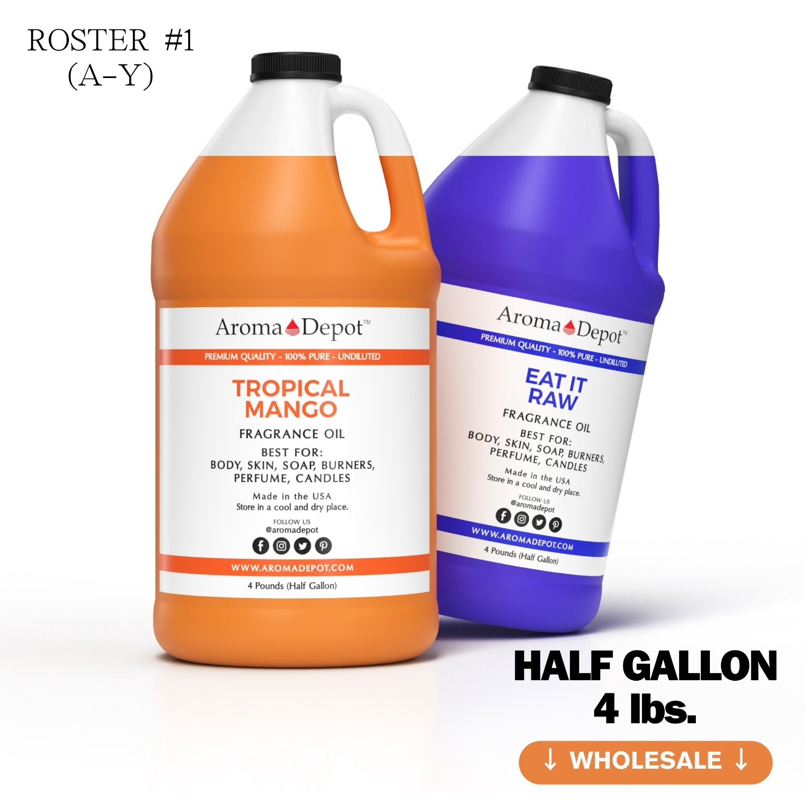 Half Gallon Fragrance Oil 4 lbs. Soaps Burner Diffuser Candle Making Wholesale