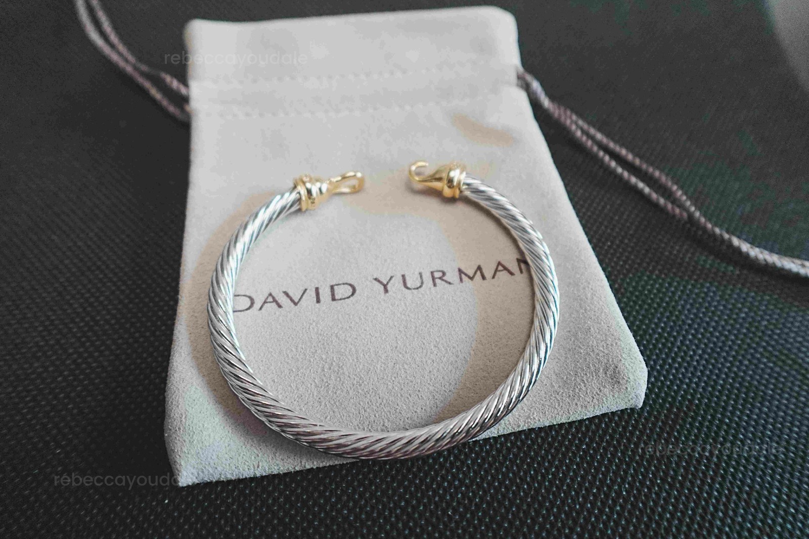 NEW.925 Silver and Gold DAVlDYurrmanTwisted cable bracelet