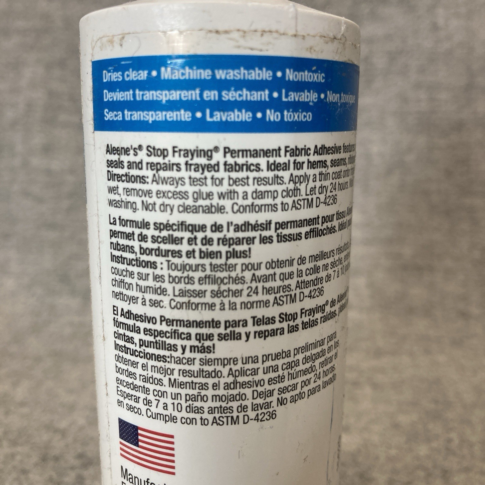 Aleene’s Stop Fraying Permanent Fabric Adhesive Glue 118ml / 4 fl oz 15629 Craft