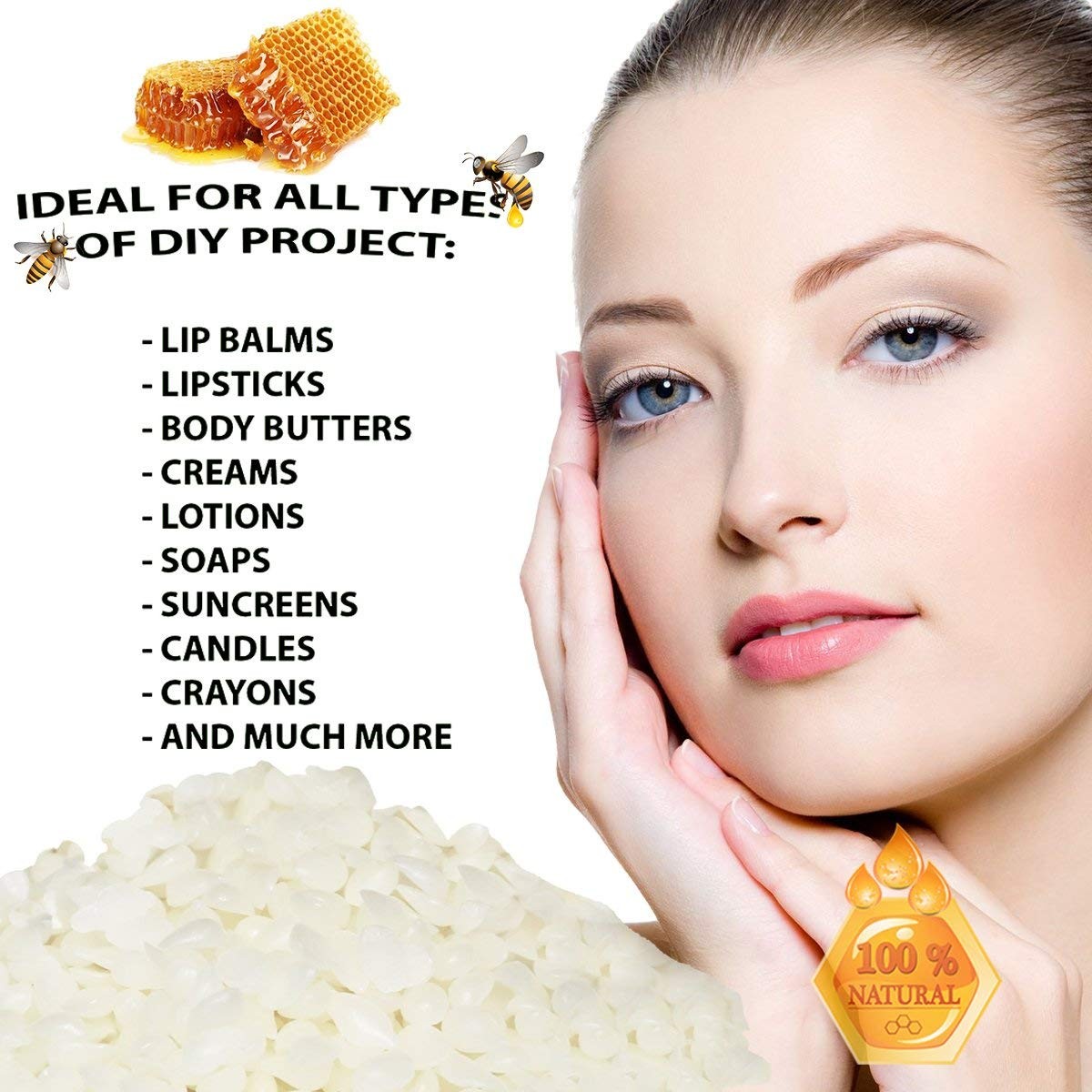 Howemon White Beeswax Pellets 10 lb 100% Pure and Natural Triple Filtered for…