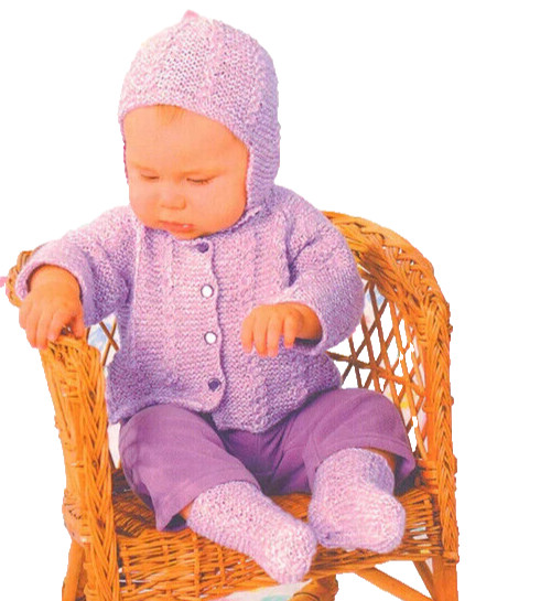 Mary Maxim Pattern Leaflet Knit CABLES IN RAGG OUTFIT Infant Size 3 – 18 Months