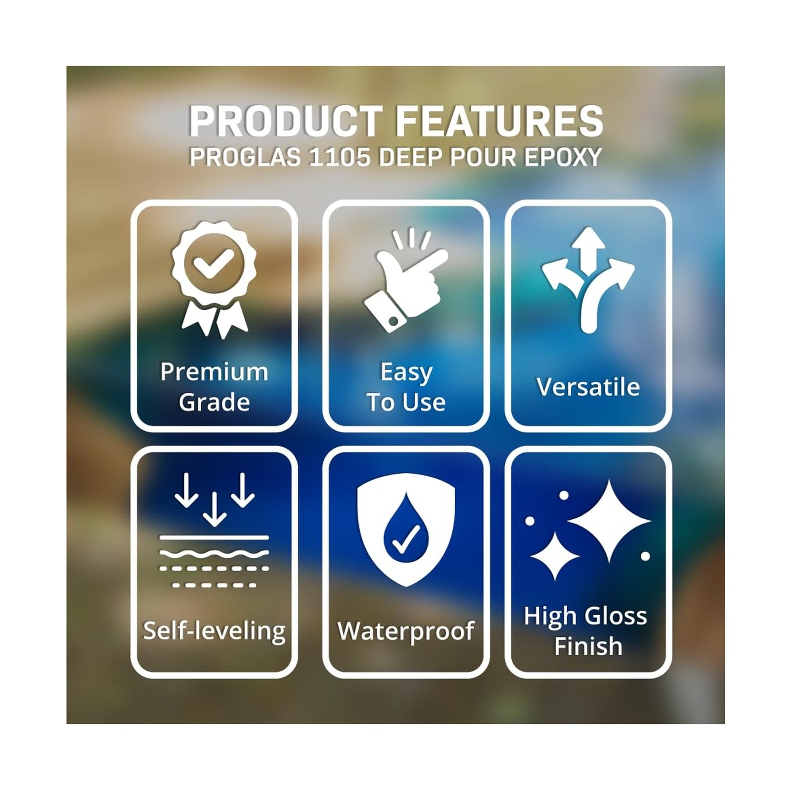 ProGlas 1105 Deep Pour Epoxy Resin Kit – 3 Gallon – Premium 2:1 Ultra Clear L…