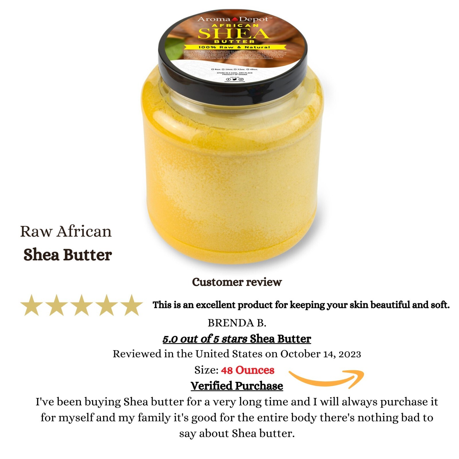 African Shea Butter Bulk 3 lb. Yellow From Ghana 100% Pure Natural Raw Unrefined