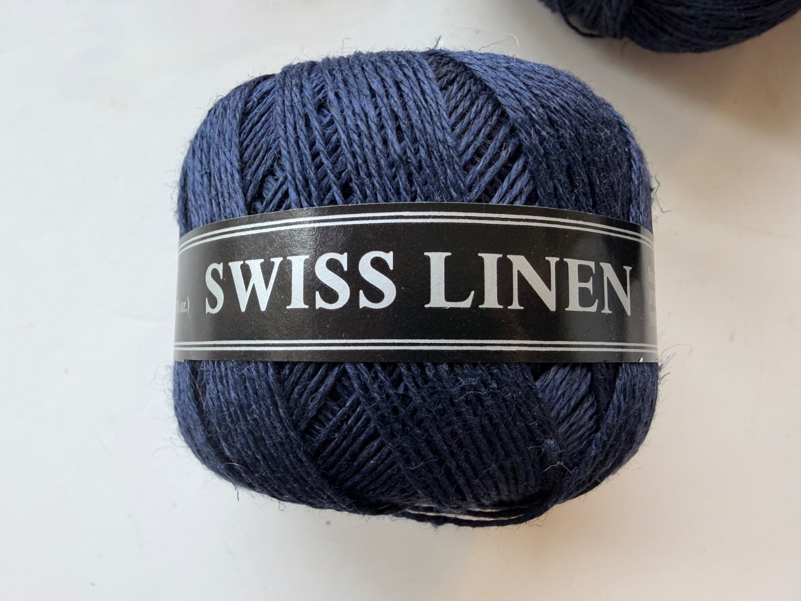 Joseph Galler Swiss Linen Yarn Lot of 12 Navy Blue balls 100% Linen Switzerland