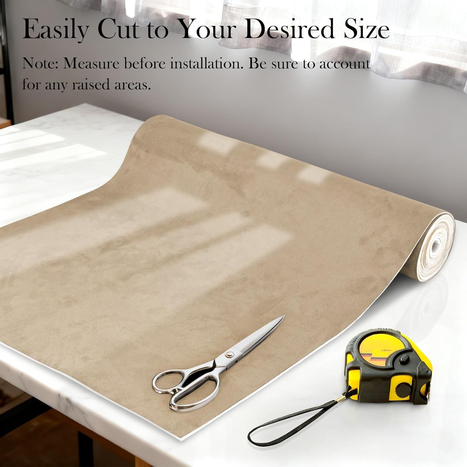 Suede Headliner 120″x60″ Foam Backing Car SUV Truck RV Boat Auto Roof Beige