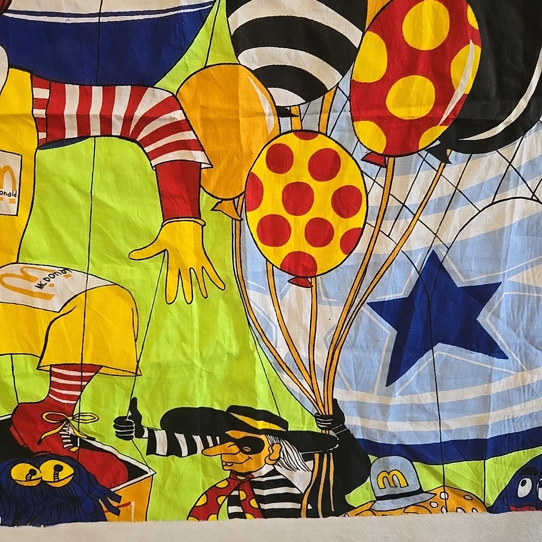 Vintage Ronald McDonald Fabric Panel 35″x30″ Unknown Manufacturer