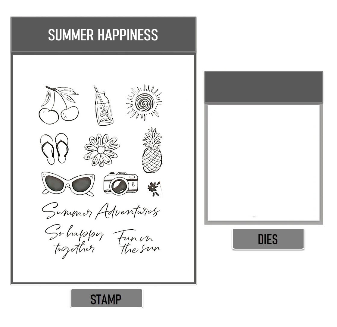 SUMMER HAPPINESS Clear Stamps Metal Cutting Dies DIY Scrapbooking Handmade