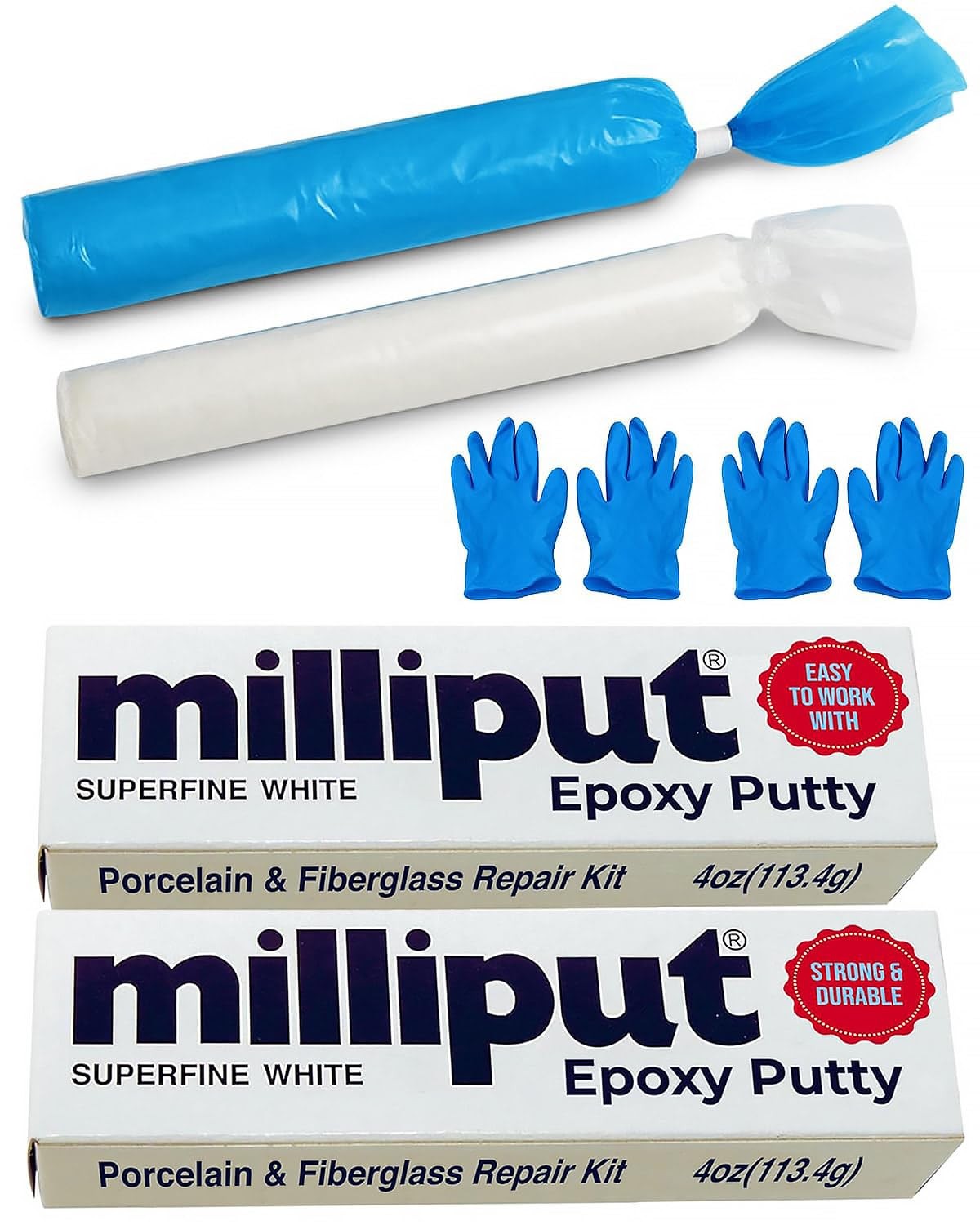 Milliput Epoxy Putty Modeling Paste – Porcelain and Fiberglass Repair White