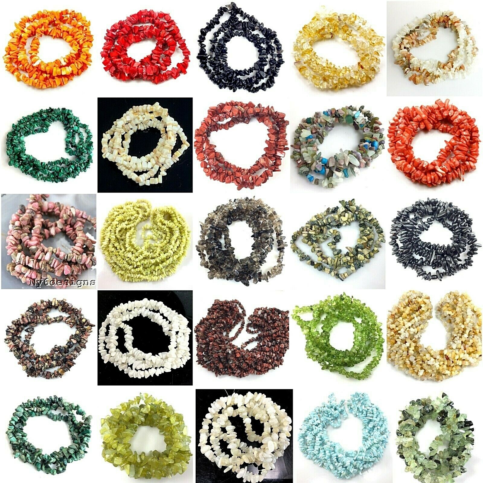 Natural Gemstone Chips Nugget Freeform Loose Bead 32″ Chip Pebble Jewelry