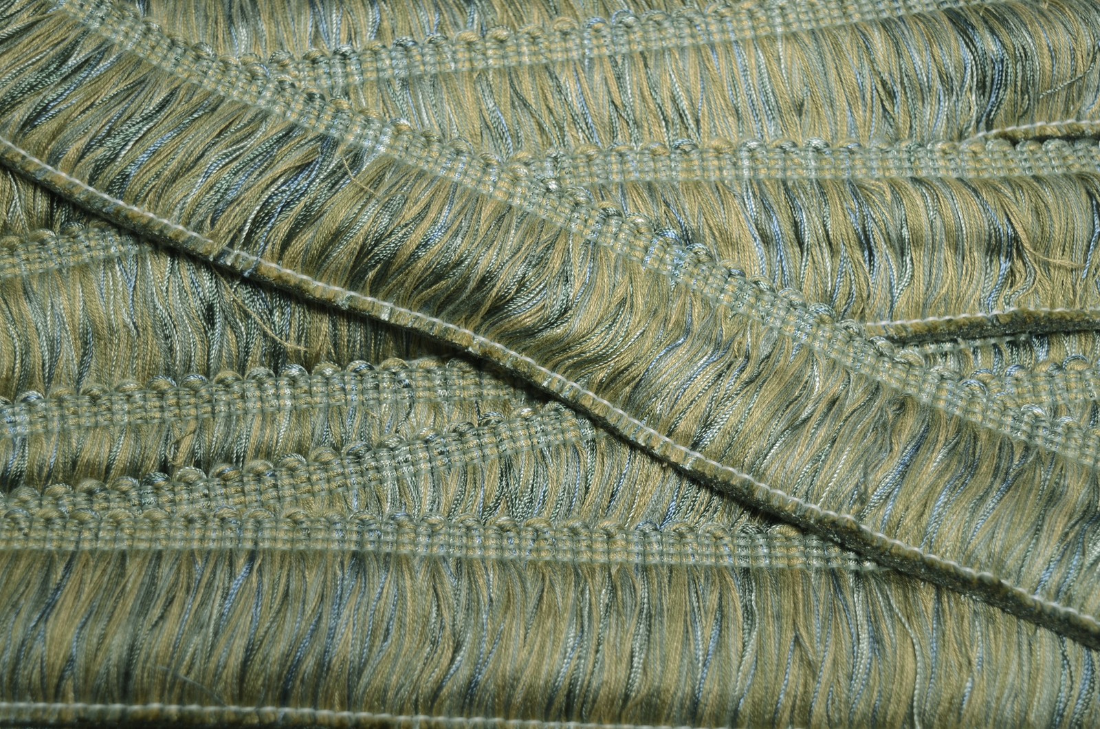 CS500/161 2 inch Aqua Blue Gold Classical Elements Brush Fringe Trim