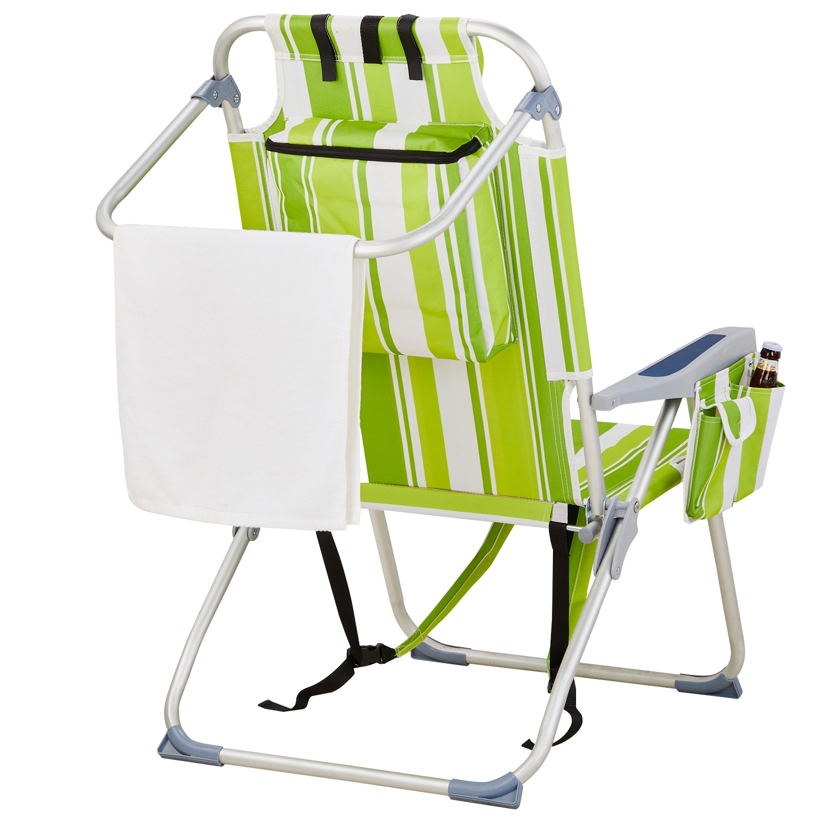63*70*99cm 100kg Capacity Heightened Oxford Cloth Aluminum Tube Striped Green