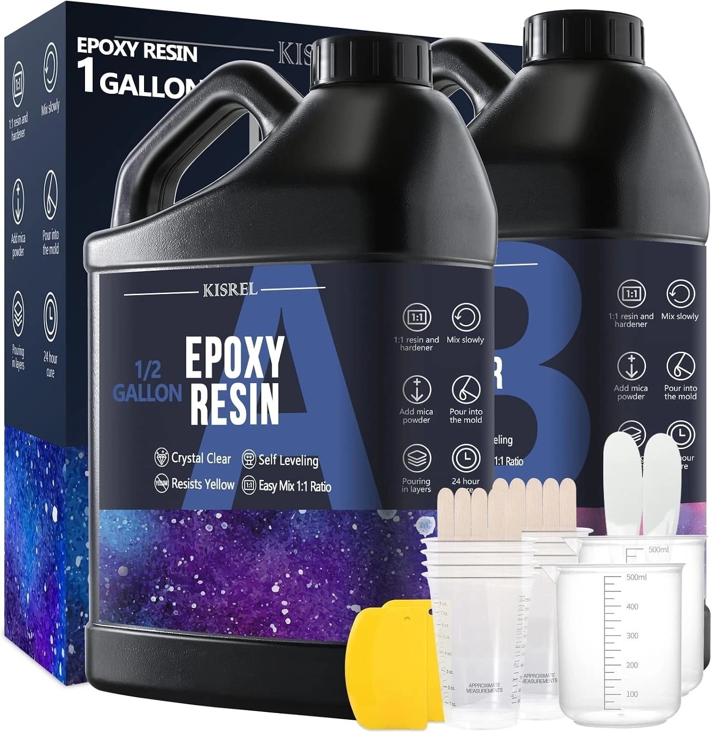 Epoxy Resin 1Gallon – Crystal Clear Epoxy Resin Kit – No Yellowing No Bubble …