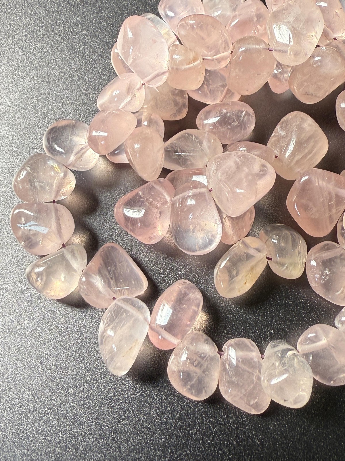 Rose Quartz Nugget Beads: Soft Pink Gemstone Strand, Love Crystal