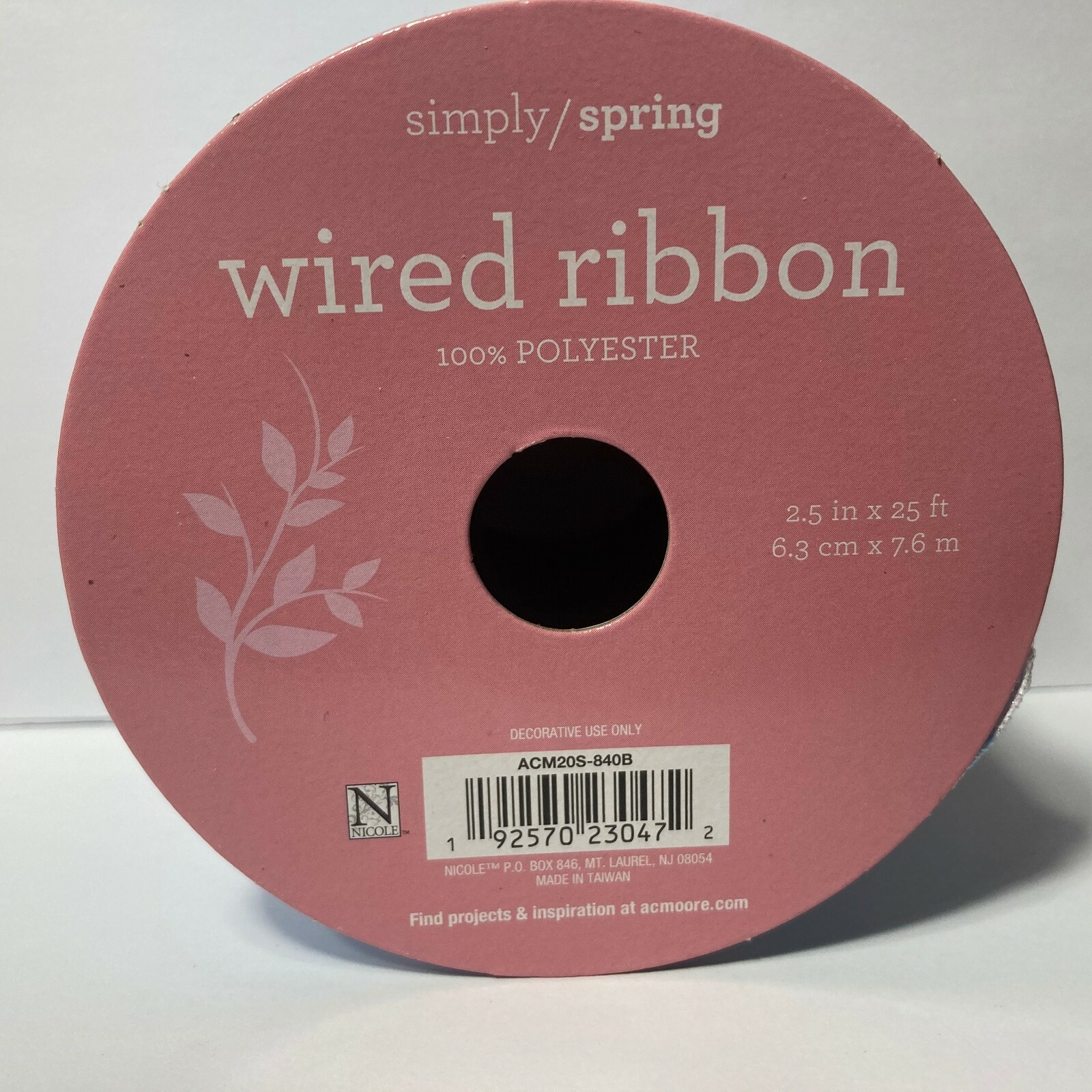 Wired Ribbon Wavy Pastel Purple Blue White Glitter 2.5″ 25′ Simply Spring