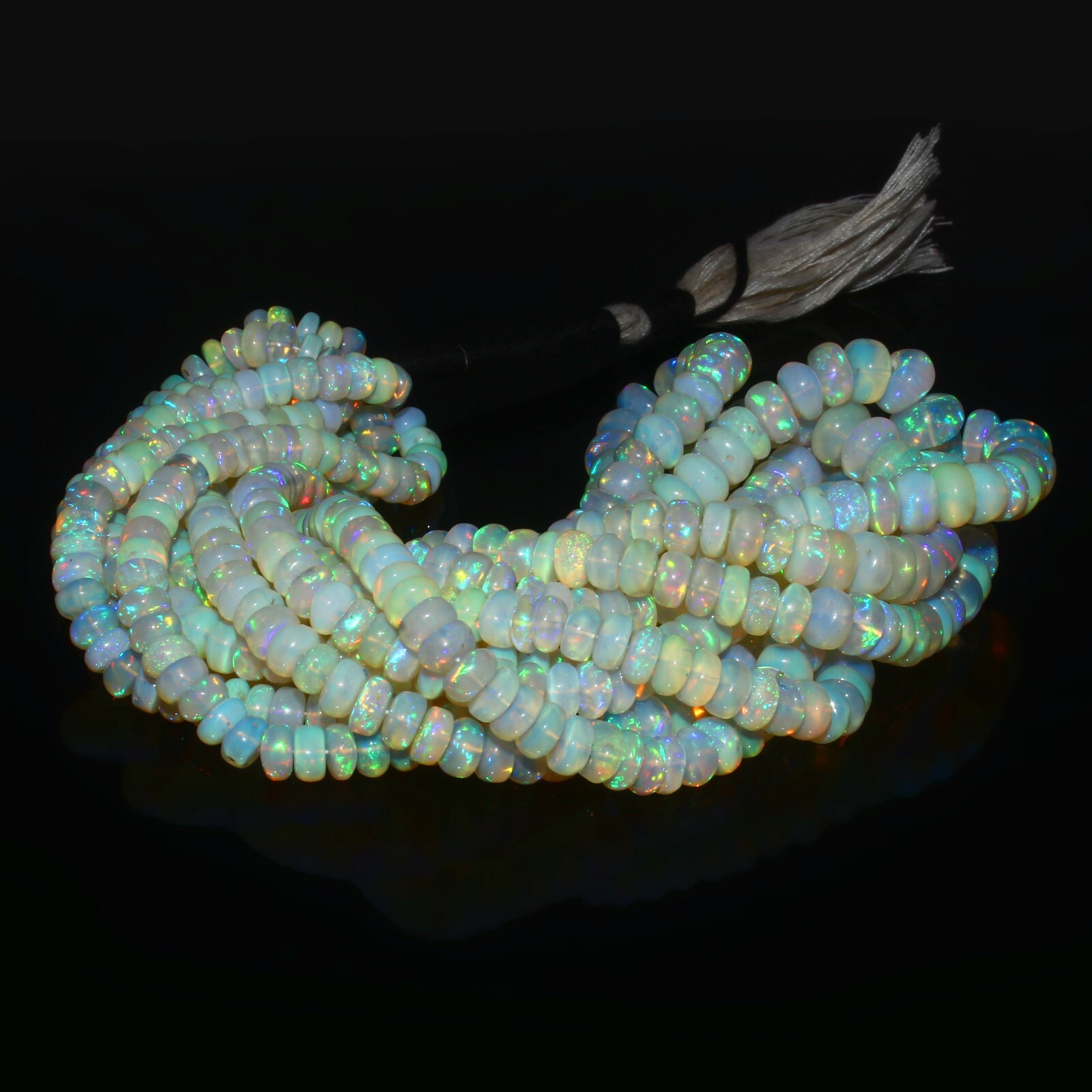 6*10 MM Ethiopian Opal Smooth Rondelle Beads Loose Gemstone Opal Stone NB209