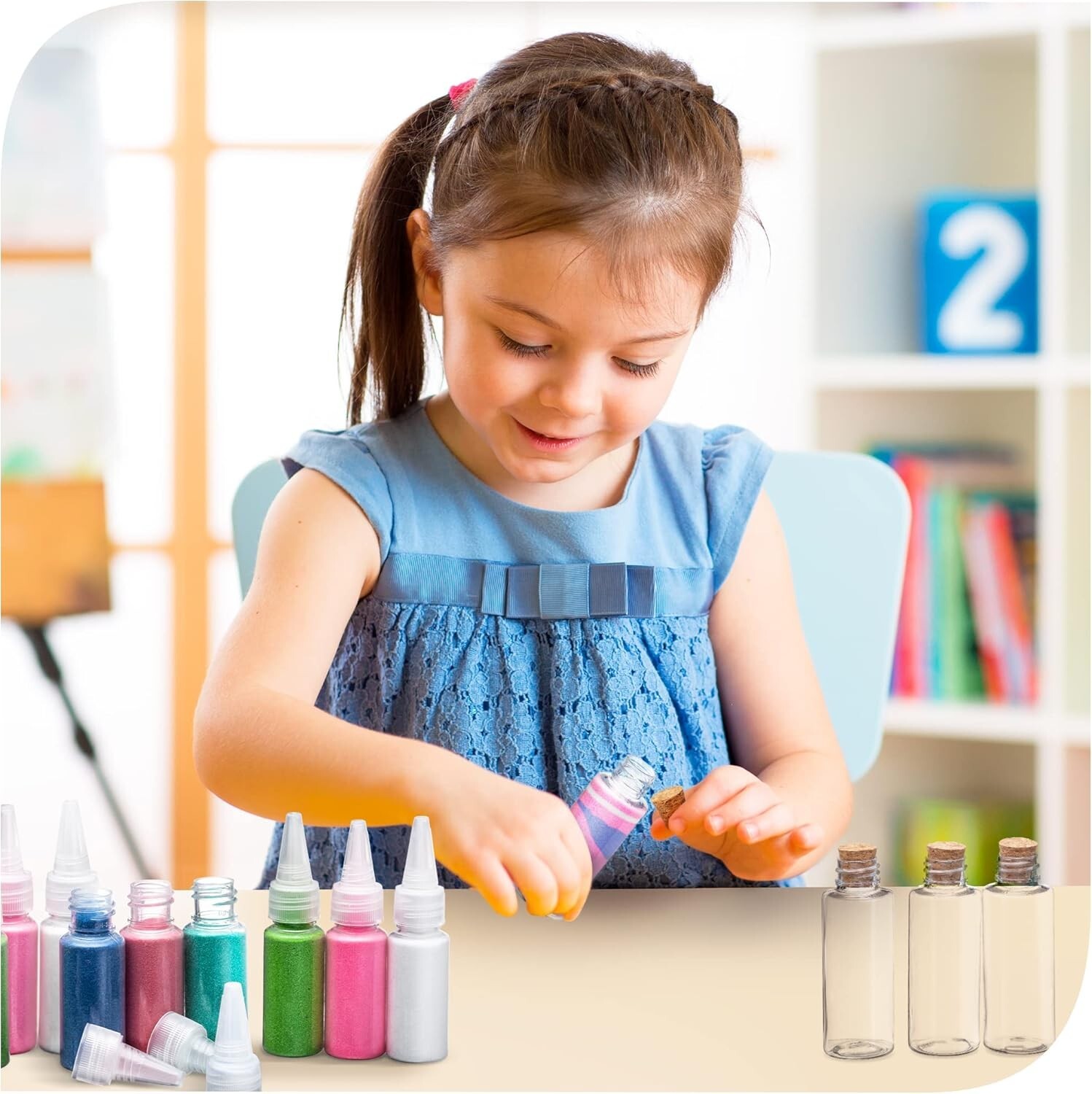 Arts & Crafts Mini Jars Set – Clear 2 oz Bottles with Cork Stoppers, Pack of 24