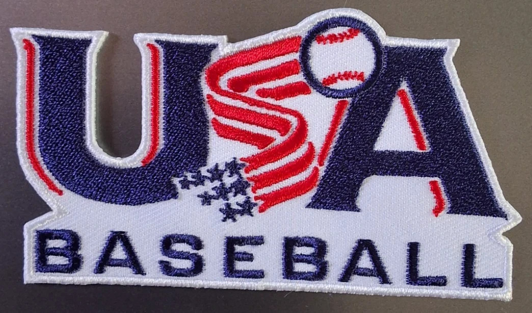 USA BASEBALL IRON ON EMBROIDERED PATCH 3.75″X2 1/8″ FREE SHIPPING