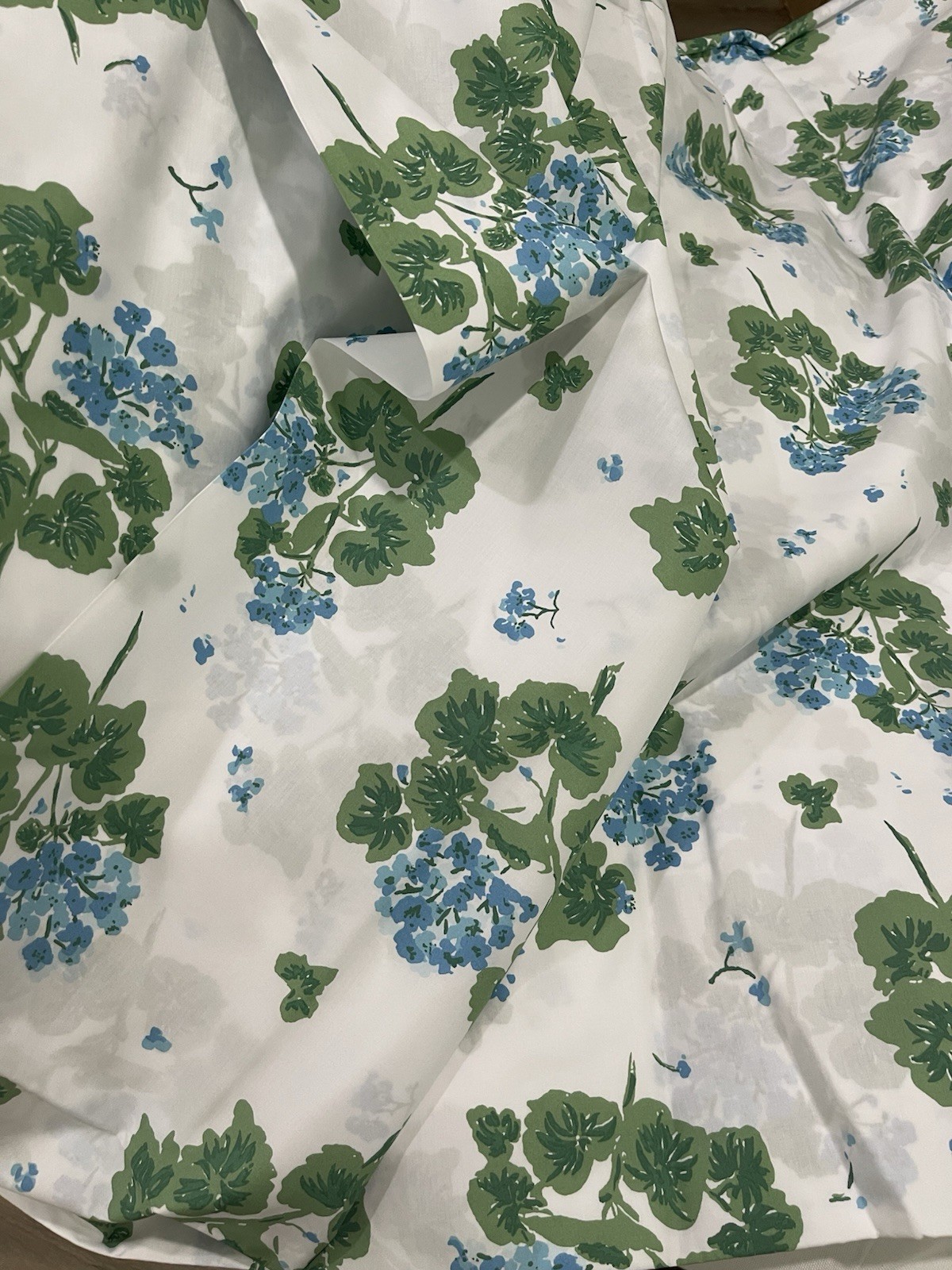 $158 Matouk Italy New 500TC Cotton Percale 120” Geranium By YARD Fabric Blue