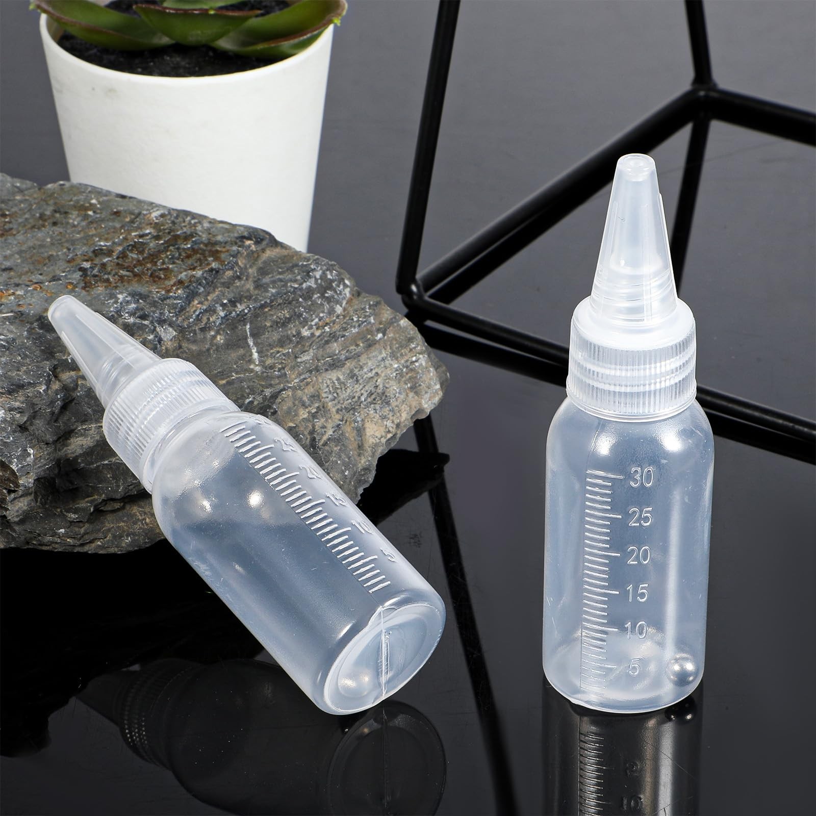 20Pcs Airbrush Paint Bottles Jars 1oz/30ml Plastic Paint Containers with Ball, R