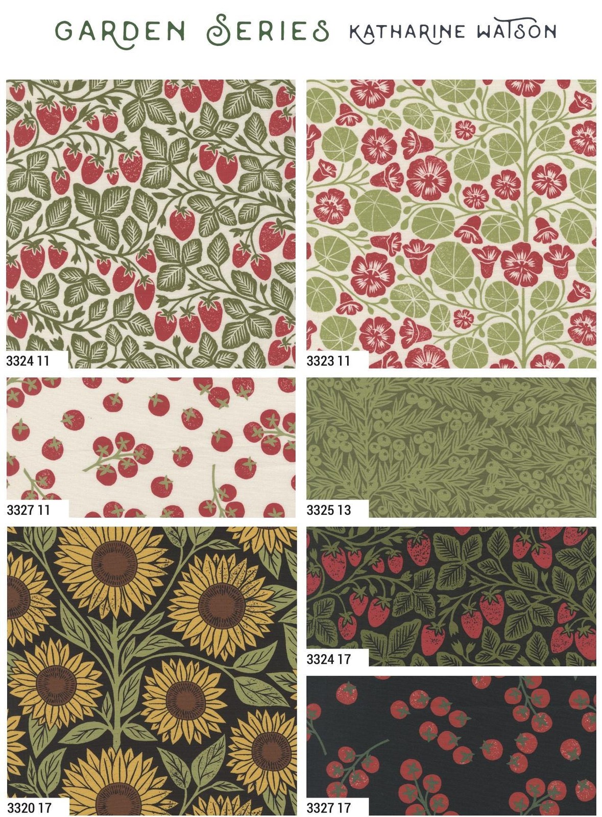 Moda Garden Series Fat Quarter Bundle, 17pc, Sunflower Floral, 3320AB, F16