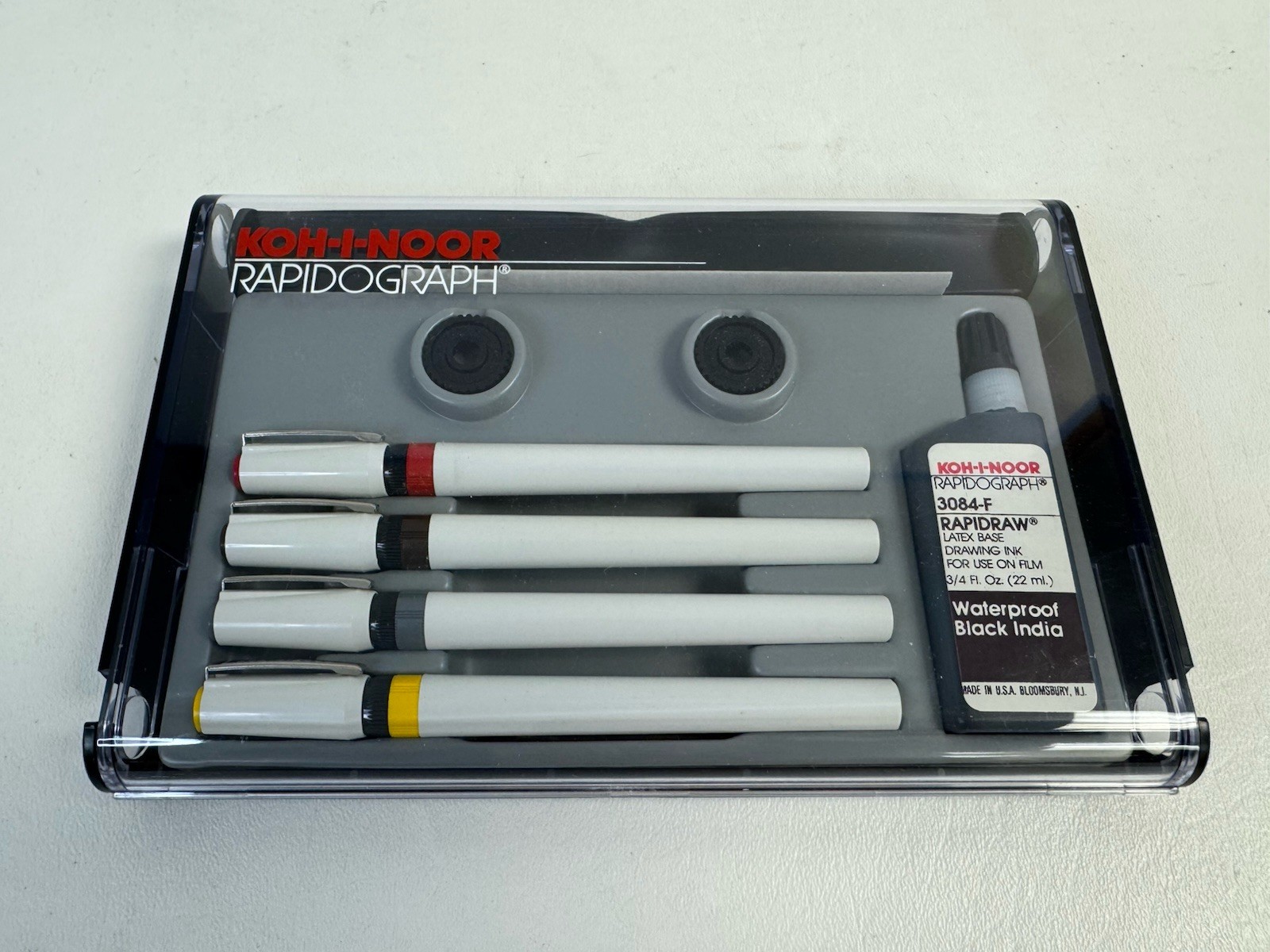 Koh-I-Noor Rapidograph Slim Pack 4 Technical Drawing Pen Set 3165-JSP-4 New