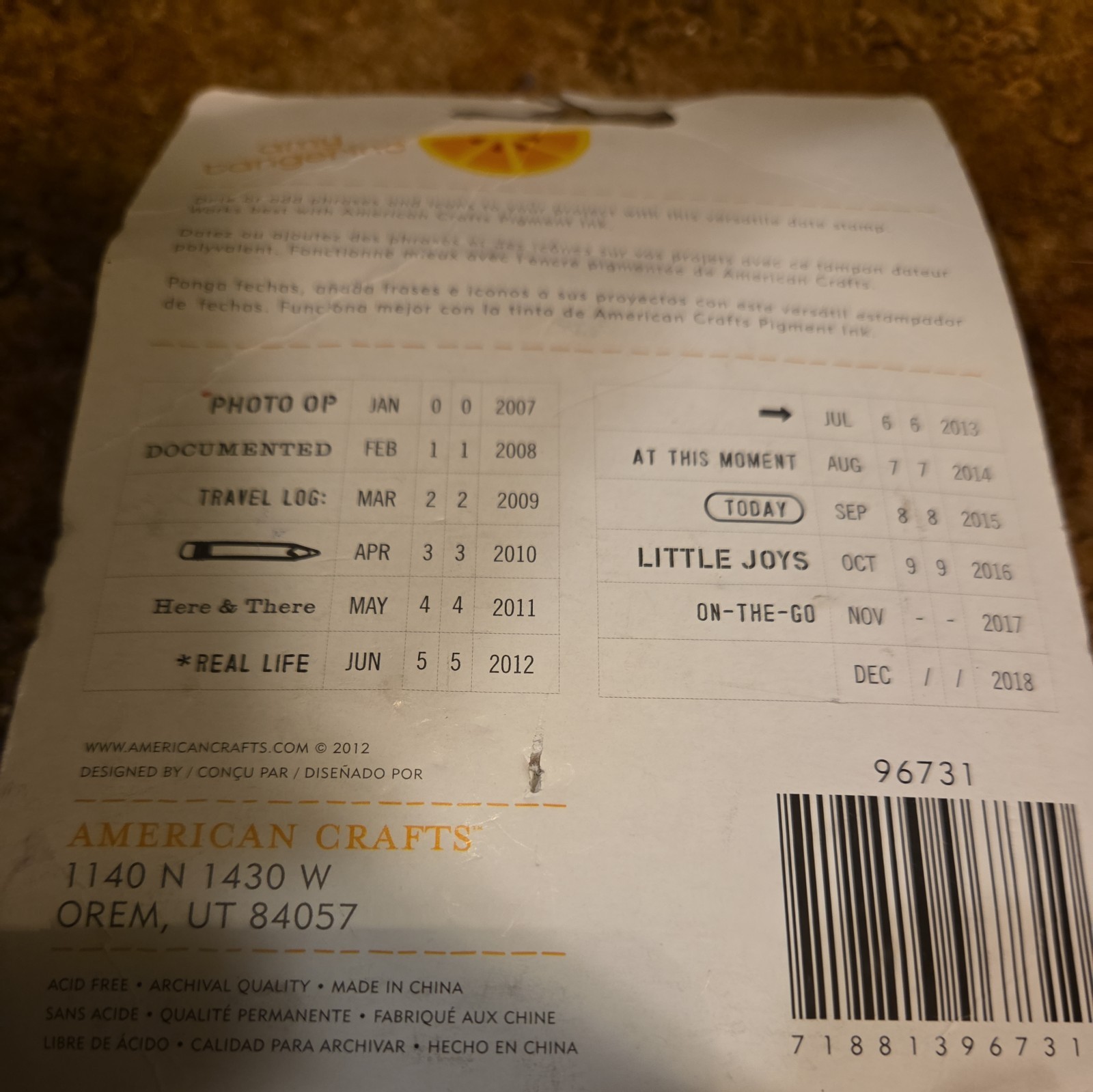 Amy Tangerine Roller Date Stamp Wheel – Rare/Retired – Scrapbooking, Cardmaking