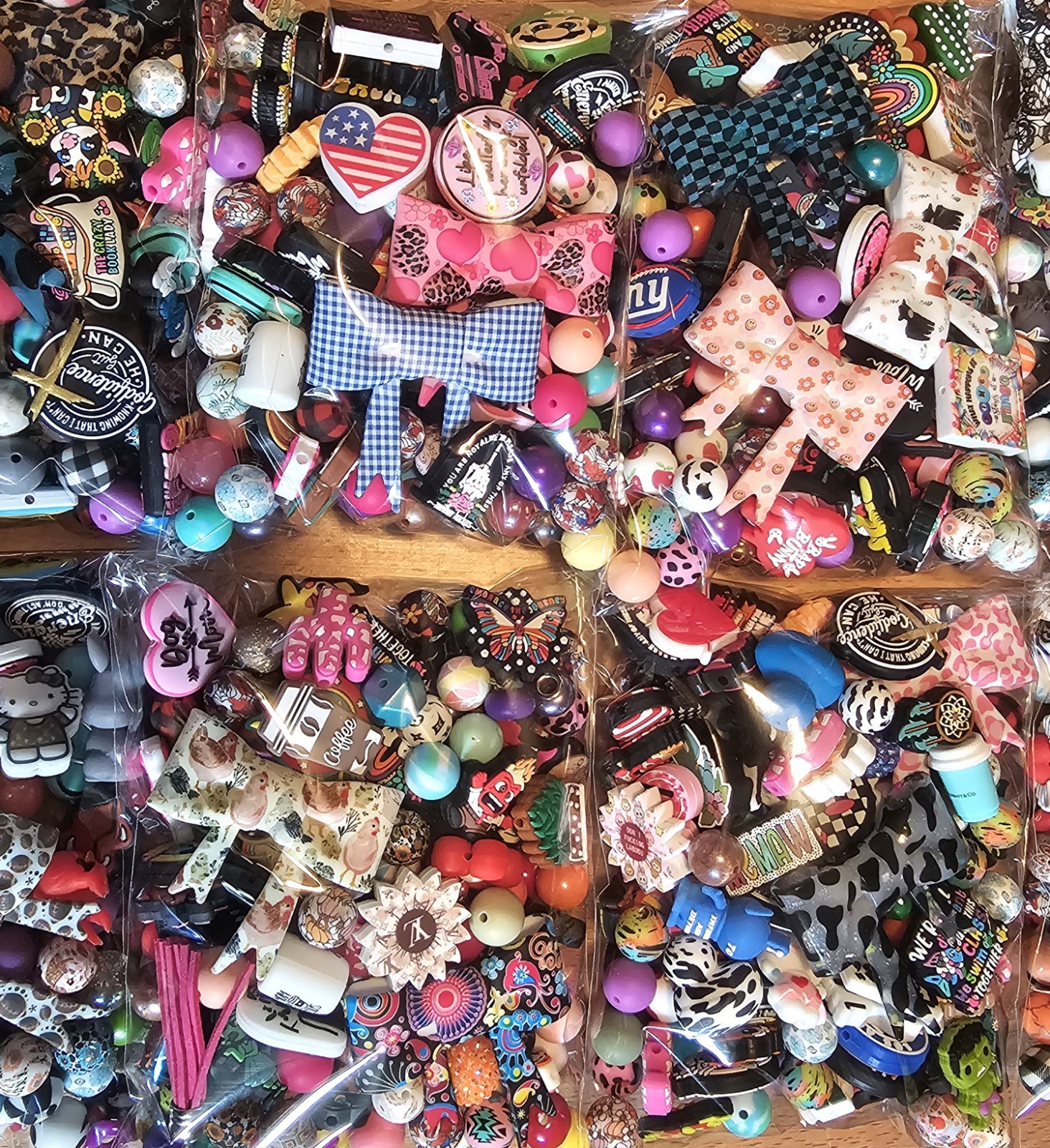 Bulk Acrylic Silicone Bead Mix Loose Multicolor Assorted Shapes DIY Mystery Bags