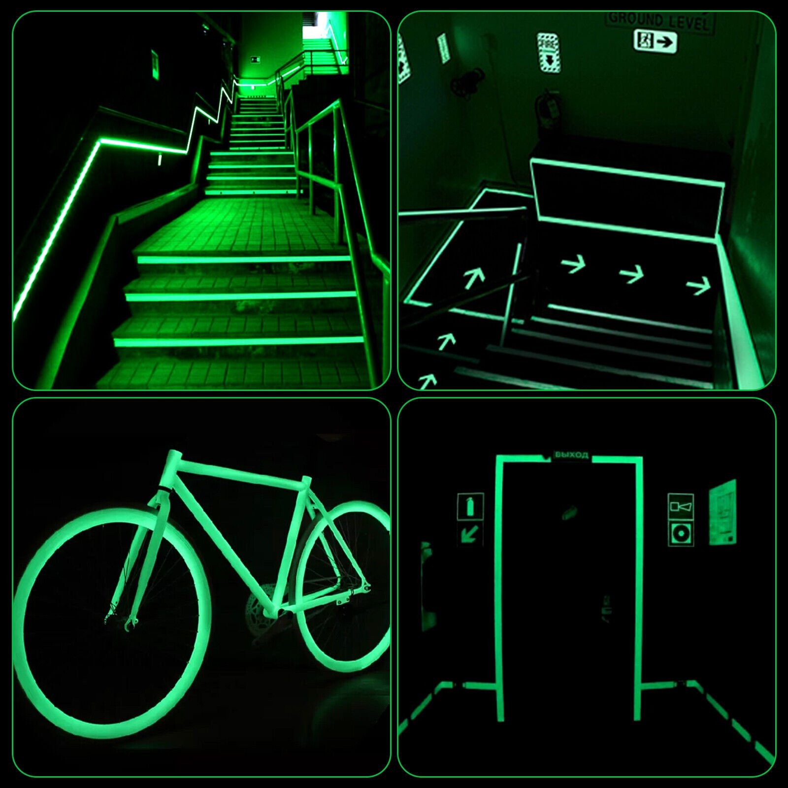 Glow In The Dark Waterproof Luminous Self Adhesive Tape Safety Stickers 3M USA