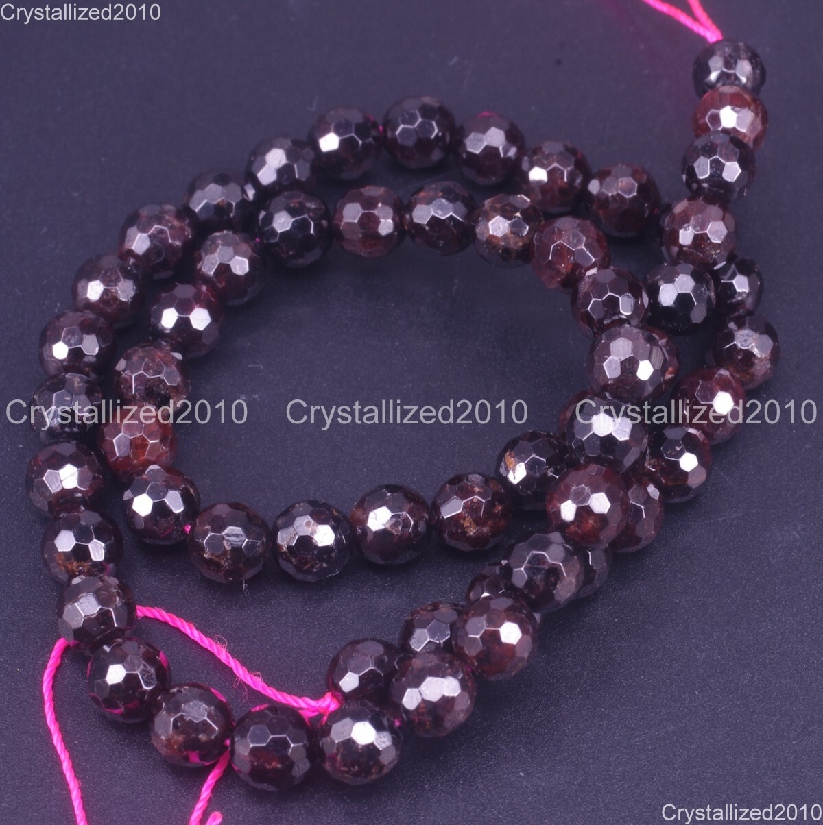 Faceted Natural Dark Red Garnet Gemstone Round Beads 4mm 5mm 6mm 8mm 10mm 15.5″