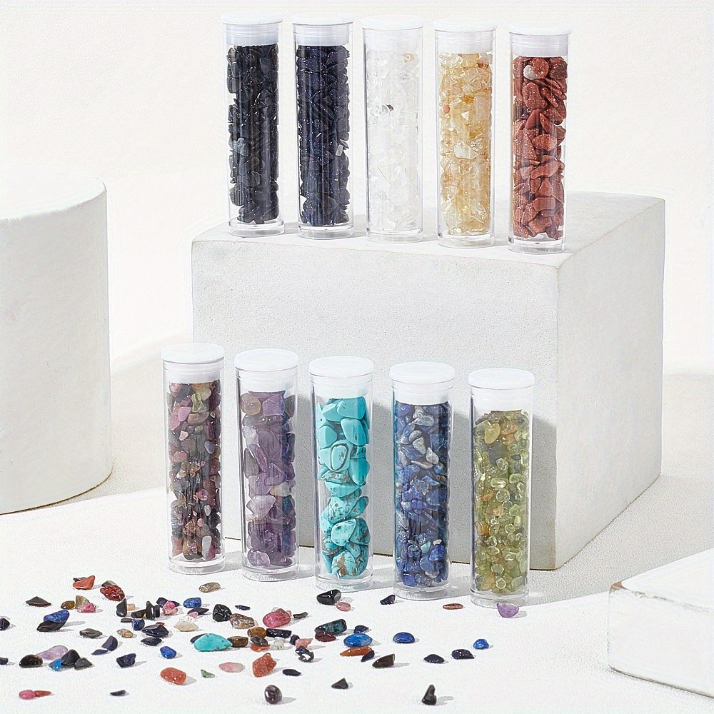 1set 180g 10 style Natural stone Beads No Hole/Undrilled Chip 3~9×1~4mm
